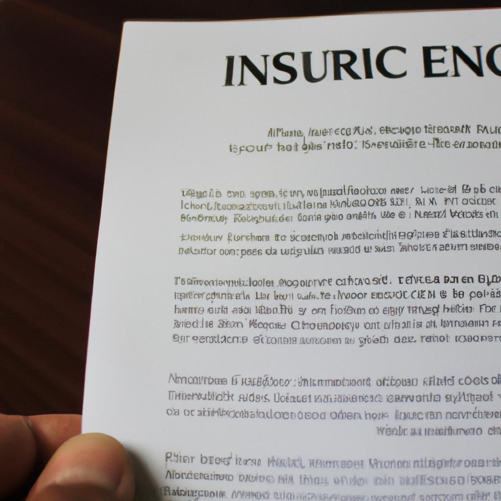 Person holding insurance policy document