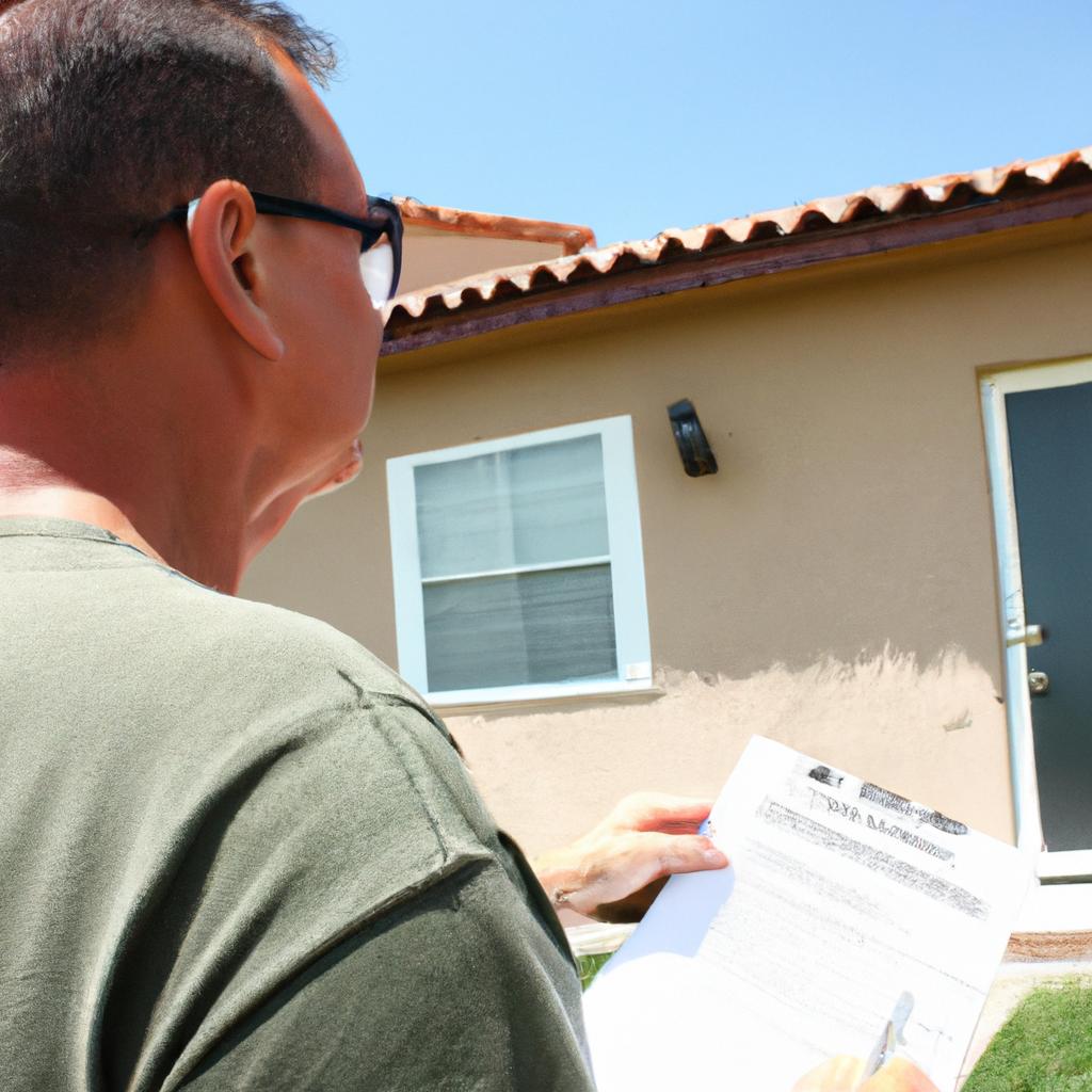 Person inspecting foreclosed properties