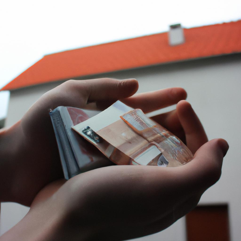 Person holding money and house