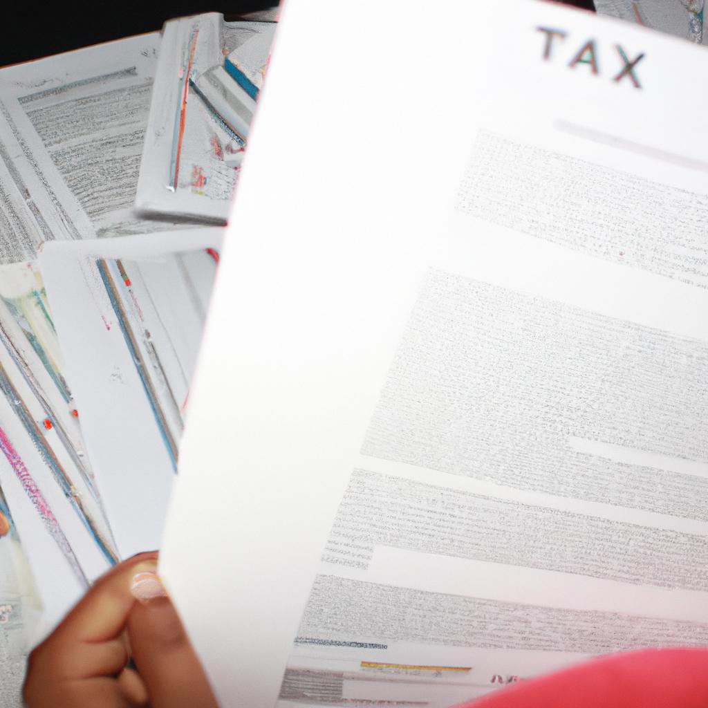 Person holding tax documents, studying